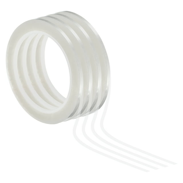 Unique Bargains Ruban pour Tableau Blanc 1/8 Pieds Ruban Effaçable à Sec Fin, Transparent, Lot de 4