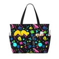 thumbnail image 1 of Disketp Geometric 1980s Styled Bolsa de Playa de Gran Capacidad, Bolso Impermeable y a Prueba de Arena para Mujer, Ideal para Playa, Piscina y Natación, 1 of 7