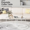 thumbnail image 4 of ZJQYDS White Nesting Glass Table Set of 2, Small Glass Round Nesting Tables for Living Room Bedroom, Accent Tea Table with Metal Frame Modern Industrial Simple, 4 of 18