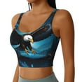 thumbnail image 2 of Rateoe Night Sky Forest Bald Eagle Print Womens' Sports Bras Scoop Neck Sports Vest- Padded U Back Seamless High Impact Support, 2 of 7