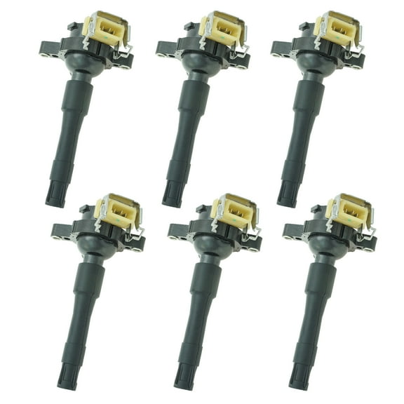 TRQ Ignition Coil Kit Set of 6 for BMW 3 5 Z Series 2.3L 2.5L 2.8L 3.0L E39 E46 ICA61524 Fits select: 2001-2002 BMW 325, 2000-2002 BMW X5
