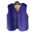 thumbnail image 2 of YDFCWXW 2025 Fashion Women Fur Vest Short Sleeveless Jacket Winter Warm Coats Outwear Comfy Soft Waistcoat Dark Purple, S, 2 of 9