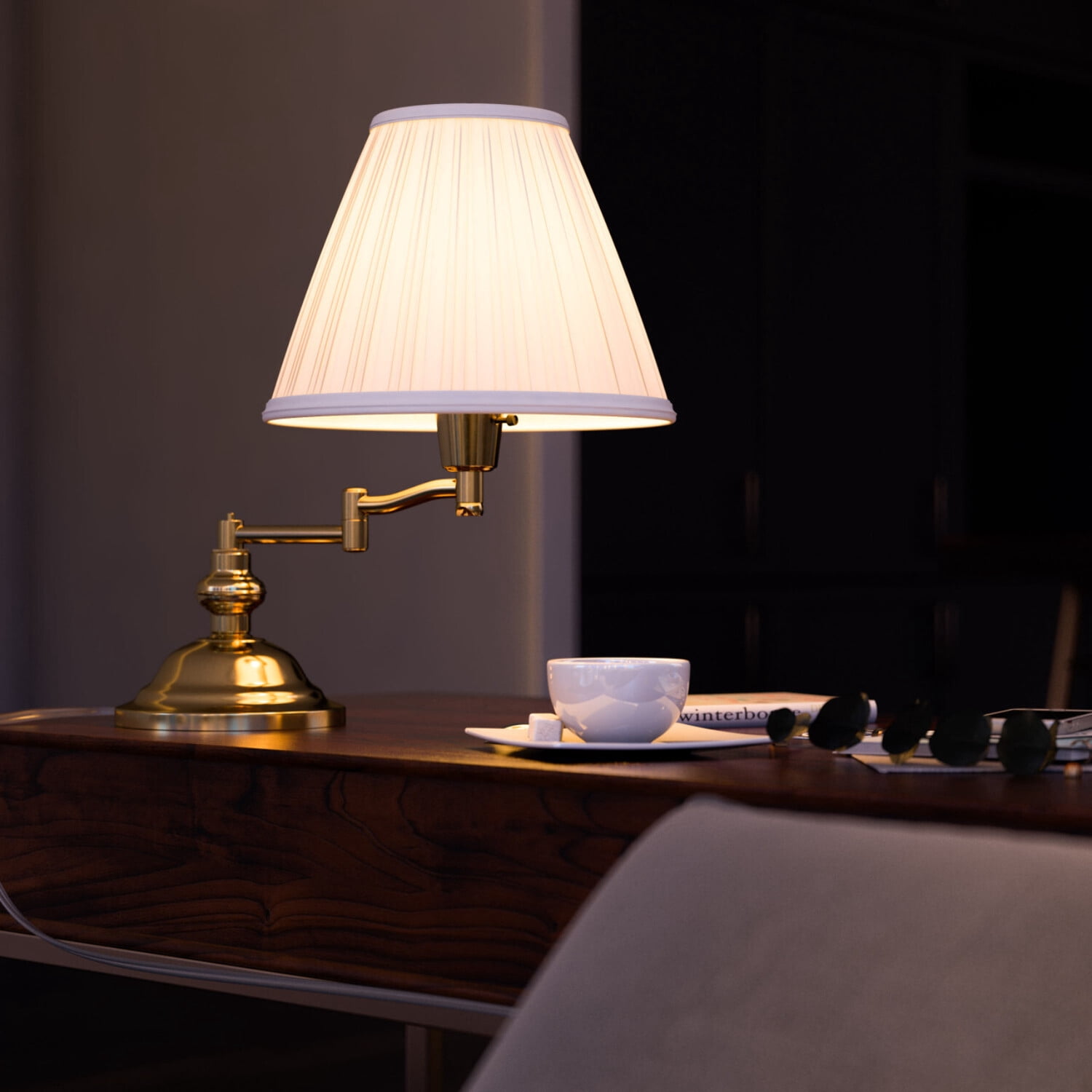 Classic Swing Arm Desk Lamp - Polished Brass