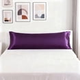 thumbnail image 2 of Ntbay Ultra Soft Satin Long Body Pillowcase with Envelope Closure, Cooling and Smooth Body Pillow Cover for Hair and Skin, 20" x 54", Eggplant Purple, 2 of 5