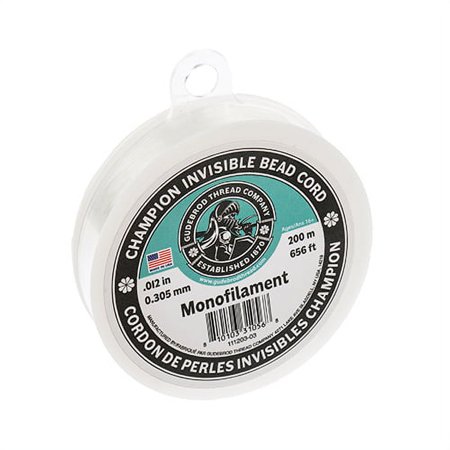 UPC: 0810103310568 | Gudebrod Champion 200m (656ft) 0.3mm Invisible Monofilament Stretch Clear Beading Cord