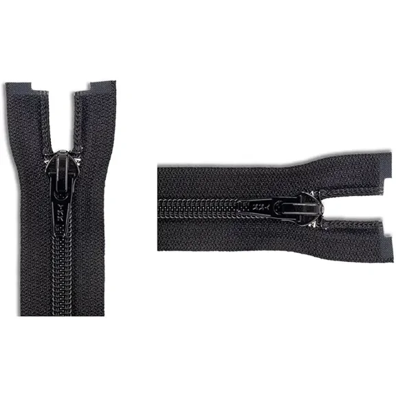 Nylon Coil #8 YKK Heavy Weight Jacket Separating Zipper - Color: Black - Made in The United States (1 Zipper Per Pack) (36" Inches)