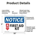 thumbnail image 2 of (2 Pack) First Aid Kit OSHA Notice Sign 10 Inch X 7 Inch Plastic Sign, Weather Resistant, UV Protected for Workplace, Business, and Construction Site, Made in the USA, 2 of 8