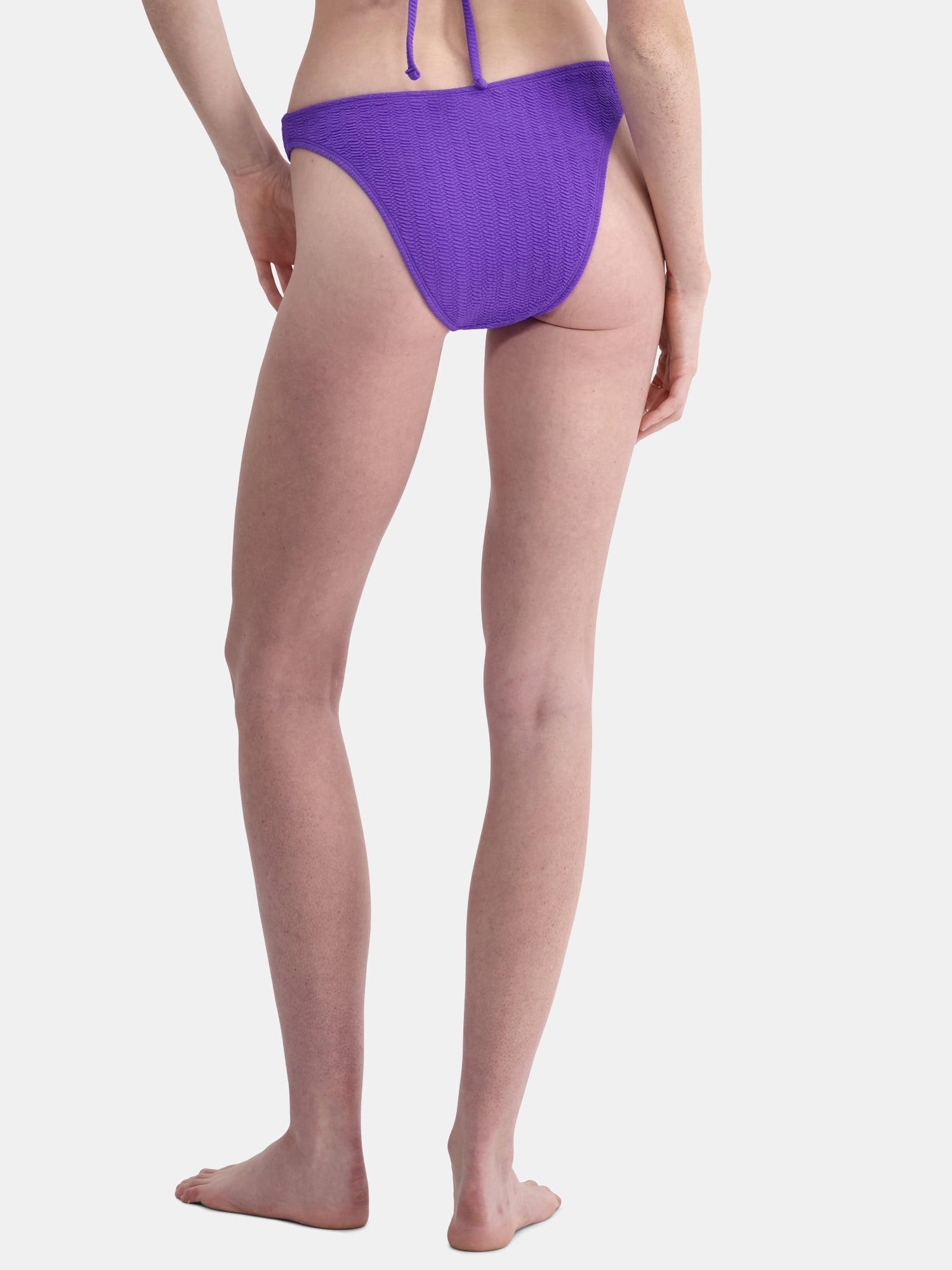 No Boundaries Women's Herringbone Crinkle Bikini Bottoms, Sizes XXS-XXL