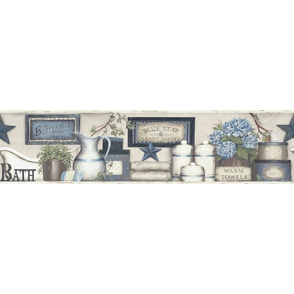 Chesapeake Country Bath Blue Rustic Border