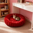 thumbnail image 5 of 50cm Large Rabbits Round Pet Bed, Soft Fluffy Dog Bed for Indoor Sleeping, Warm Winter Cat Bed with Cushion, Pet Mat for Medium Pets, Comfortable Pet Pad for Living Room and Bedroom, 5 of 6