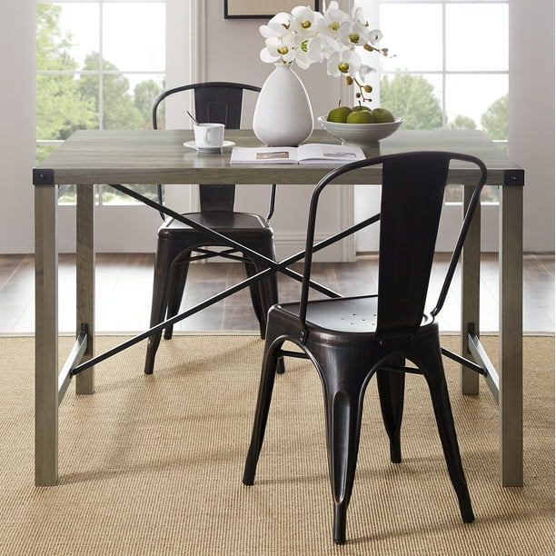 Manor Park Rustic Farmhouse Dining Table, Grey Wash