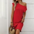 thumbnail image 5 of Timegard Summer Dresses for Women off the Shoulder Cap Sleeve Comfy Casual Knit Dresses Fashion, 5 of 6