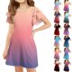 thumbnail image 1 of Girls Summer Dress Tween Dresses Gradient Short Sleeve Dress Soft Comfortable Perfect for Casual Wear and Special Occasions ,Sie:160, 1 of 5
