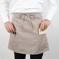 thumbnail image 5 of Arkwright Server Half Bistro Aprons (18x30, 12-Pack), Two Patch Pockets, Poly/Cotton, Adjustable, Beige, 5 of 5