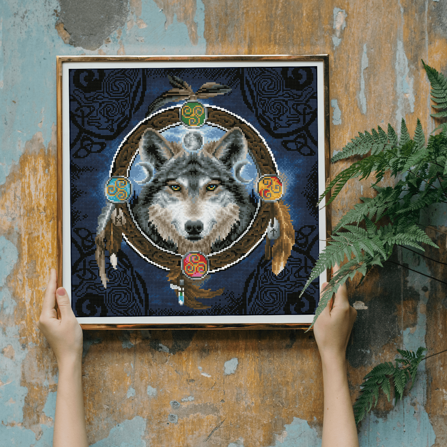 Diamond Dotz Celtic Wolf Guide Diamond Painting Kits for Adults - Diamond Art Kits a Relaxing Creative Craft Kit with Dotz Gems 20.3x20.3