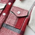 thumbnail image 3 of LLYwey Baby Coat Boy Winter Hooded Long Sleeved Brushed Plaid Shirt Jacket New Little Boys Long Sleeve Hoodies Casual Jackets Outwear Red 18-24 Months, 3 of 3
