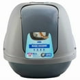 thumbnail image 2 of Petmate Jumbo Basic Hooded Plastic Cat Litter Pan, Enclosed Cat Litter Box, XL, Pearl Silver Blue, 2 of 11