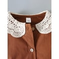 thumbnail image 5 of Franhais Baby Romper, Contrast Color Doll Collar Long Sleeves Bodysuit with Buttons for Girls, 0-24 Months, 5 of 7