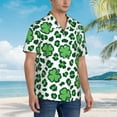 thumbnail image 5 of Daiia Leopard print St. Patrick's Day Hawaiian Shirt for Men Gentle Cotton Regular Short Sleeve Casual-X-Large, 5 of 9