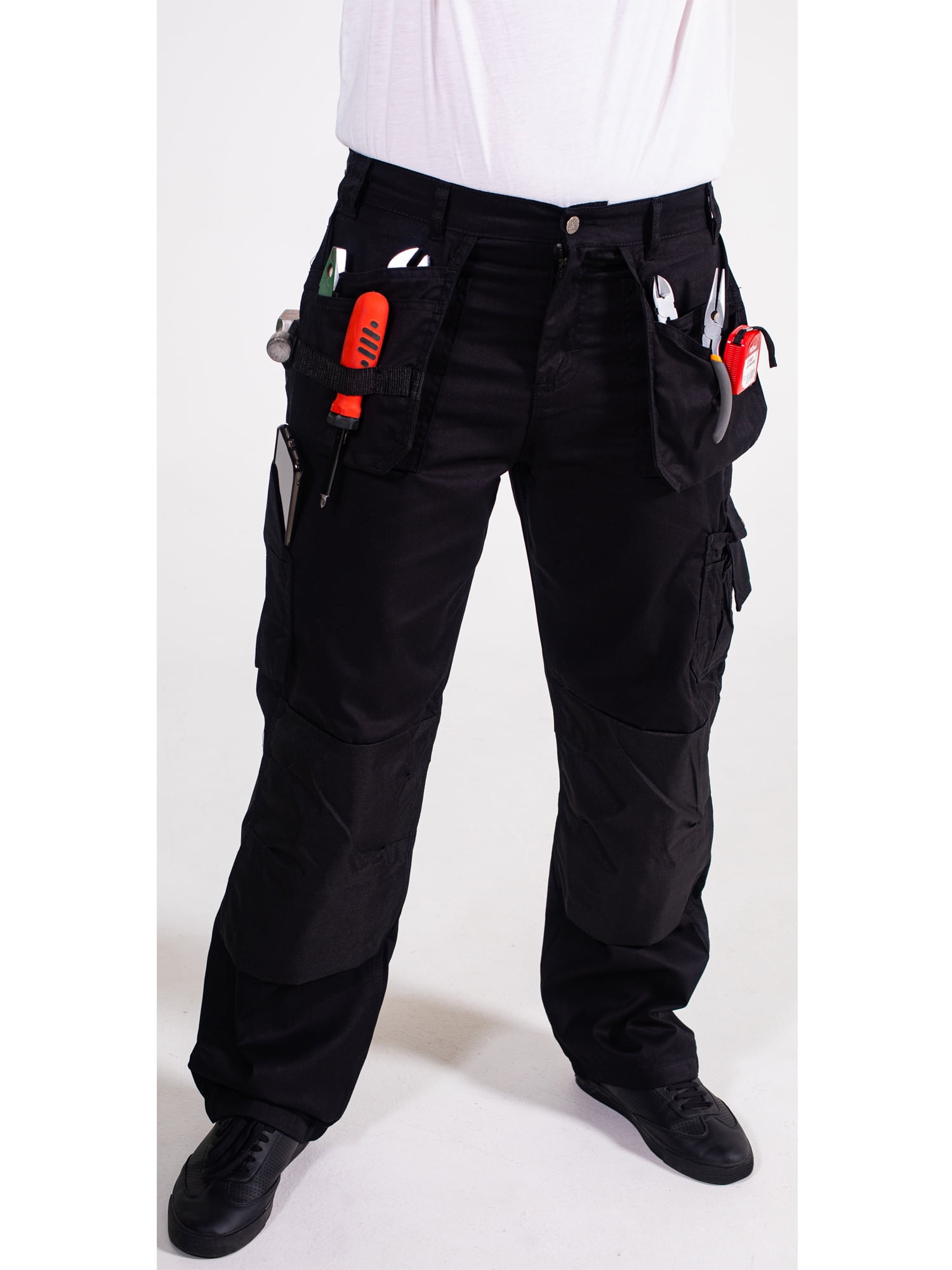 Mens Cargo Safety Pants Cordura Knee Outdoor Utility Work Wear Warehouse Trouser 