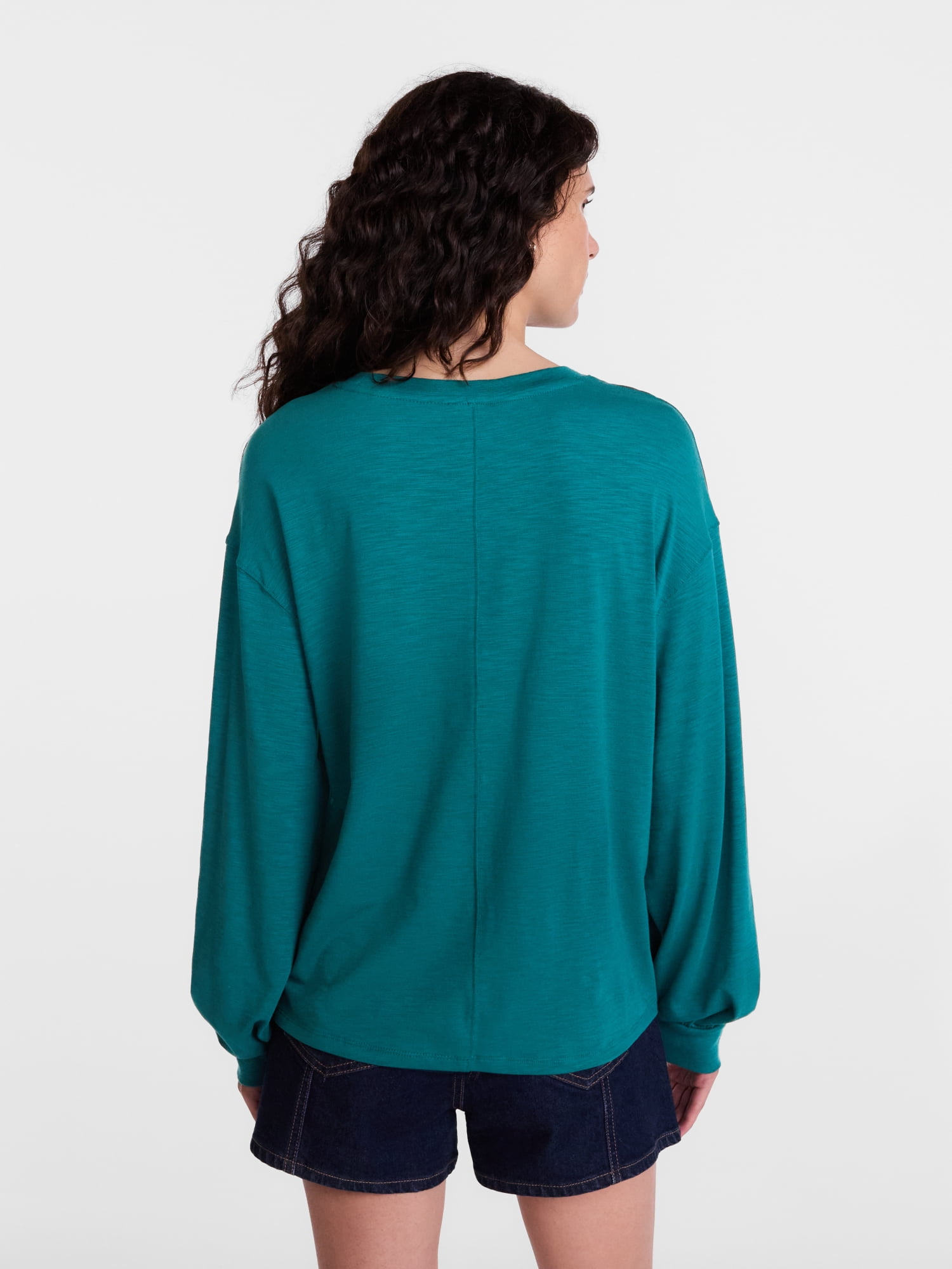 Scenario Women's Oversized Tee with Long Sleeves, Sizes XS-XXXL