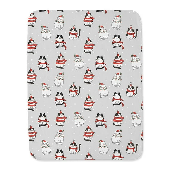 Cute Sitting Christmas Cats Blanket  -Image by Shutterstock,