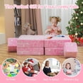 thumbnail image 2 of Stmoze Modular Kids Play Couch, Kids Couch for Playroom Bedroom, Kids Couch Glow in The Dark, 5 Seconds Instant Expansion, Glowing Clouds, Pink, 2 of 9