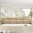 thumbnail image 2 of 168" Corduroy Sectional Couches for Living Room, Camel Comfortable Oversized Sectional Sofa Set with Deep Seat, Large 3 Seater Couch, Sofas para Sala, Modern Corduroy Couch Set, 2 of 10