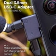 thumbnail image 2 of Dual Mic Adapter for Insta-360ONE-X2 Extrenal Microphones USB-C Port., 2 of 5