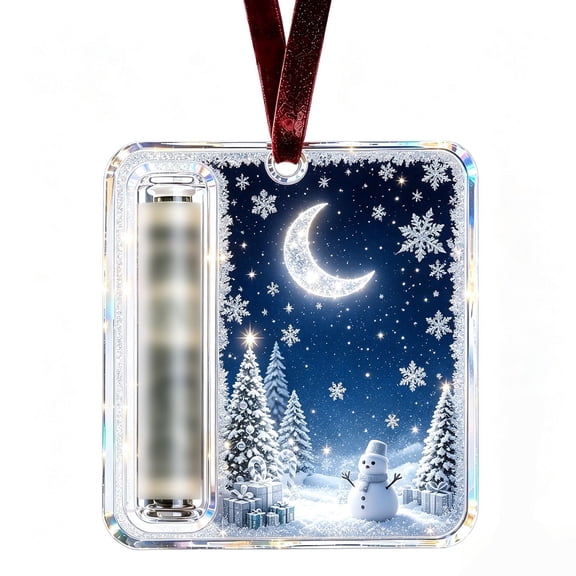 QISIWOLE Christmas Moon Cash Gift ClearOrnament, 4in Plastic Xtmas Money Holders for Cash, Funny Holiday Xmas Tree Hanging Ornaments Decor, Gift for Festival