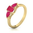 thumbnail image 3 of Emerald and Pear Cut Natural Ruby Gemstone Ring in 14K Yellow Gold (Size: 8), 3 of 6