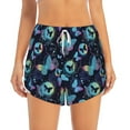 thumbnail image 2 of Qekee Blue Butterfly for 2 in 1 Flowy Running Shorts for Women High Waisted Gym Tennis Shorts Double Layer Shorts with Pocket, 2 of 9