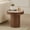 End Table-natural, variant on BFJDM35.43 Inch Round Coffee Table with Travertine Texture Sintered Stone Top, Mid-Century Modern Pedestal Center Table, Wood Coffee Tables for Living Room Bedroom Apartment, Easy Assembly, Walnut