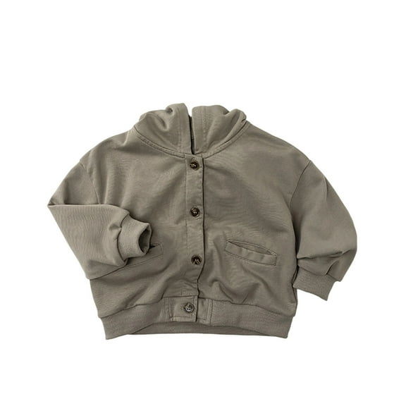 SGMVNU Baby Boy's Cardigan Sweater Long Sleeve Button up Knit Sweatshirt Jacket for Toddler Boy Fall Outfits, Solid Color Sweater Jackets, Grey, 7-8 Years