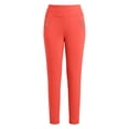 thumbnail image 7 of Oksale Slim Straight Leg Pants for Women with Pockets Petite Pull On Casual Summer Pants Plus Size Stretchy High Waisted Lightweight Pants Orange 2XL, 7 of 7