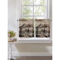 thumbnail image 4 of Brown Western Farmhouse 2 Panel Kitchen Curtains for Small Windows, Vintage Cowboys Cactus Bathroom Tier Curtain, Short Window Treatment for Bedroom/Living Room 55"x24", 4 of 6