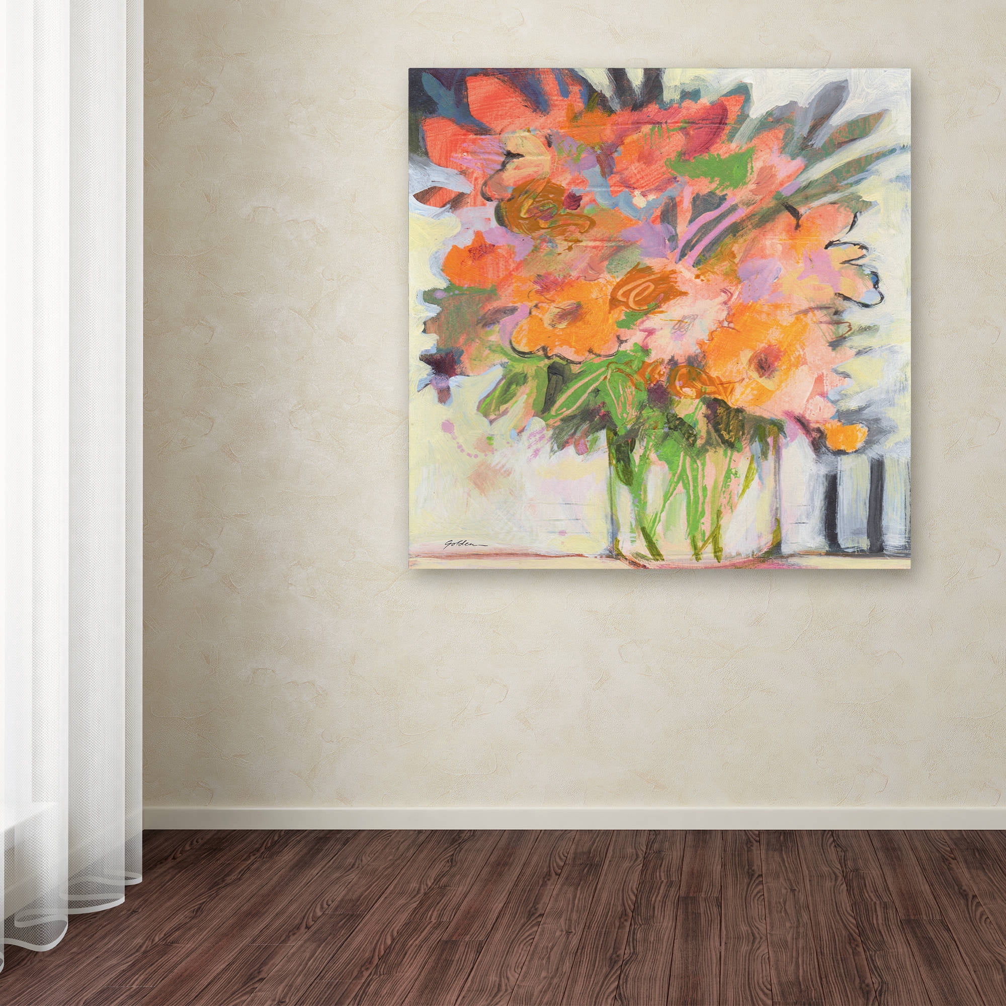 Trademark Fine Art "Orange Bouquet" Canvas Art by Sheila Golden