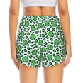 thumbnail image 4 of Vsdgher Leopard print St. Patrick's Day Print Women's Running Double Layer Shorts High Waisted with Pockets Elastic Yoga Workout Athletic Gym Sports, 4 of 8