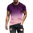 thumbnail image 2 of Njoeus Mens Muscle Tee Gym Workout T-Shirts, Men's Fashion Gradient Print Short Sleeve Shirts for Men Summer Athletic Shirt Tops M-5XL（Available in Big & Tall), 2 of 5