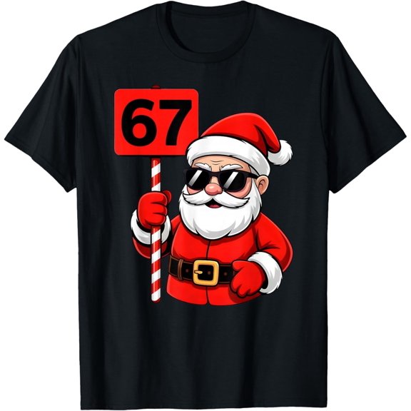 67 Santa Meme 6 7 Funny Christmas 6-7 Six Seven Xmas Pajamas Adult T-Shirt