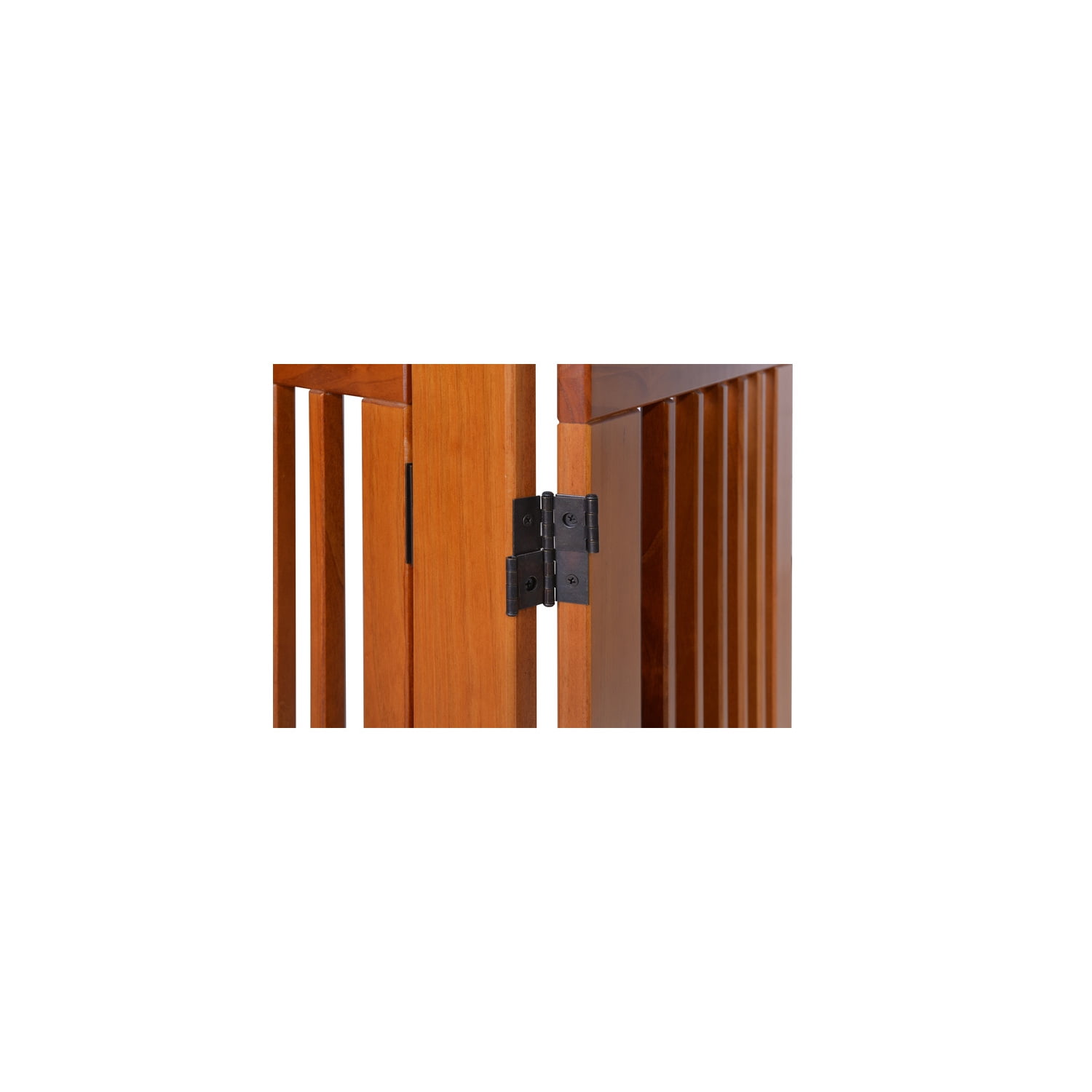 Handcrafted Pet Gate - Bifold Design, Solid Wood, Free-Standing, Gray, 96" Wide