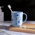 thumbnail image 5 of Tooth Brush Cups Unbreakable Bathroom Tumbler Cute Cartoon Cats Pattern blue, 5 of 5