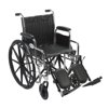 Drive Medical Chrome Sport Wheelchair, Detachable Desk Arms, Elevating Leg Rests, 18" Seat