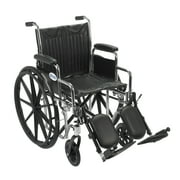 Drive Medical Chrome Sport Wheelchair, Detachable Desk Arms, Elevating Leg Rests, 18" Seat