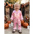 thumbnail image 3 of Cjfdfy Newborn Baby Girls Halloween Pajamas Long Sleeve Cartoon Print Fur Trim Toddler Loungewear Cute Ghost Letters Print Pajamas Closure Sleepwear, 3 of 9