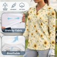 thumbnail image 6 of Xoenoiee Sunflower Daisy Bee Print Women's Golf Polo Shirt Long Sleeve Shirts V-Neck Collared Lightweight Blouses Breathable Athletic Tennis Shirts Moisture Wicking Quick Dry Workout Top, Size XS, 6 of 7