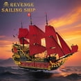 thumbnail image 2 of Revenge Pirate Ship Building Block Set for Adults, 5666+ Pieces Historical Model Kit 66049, Collectible Sailing Ship Boat Construction Toy, 2 of 6