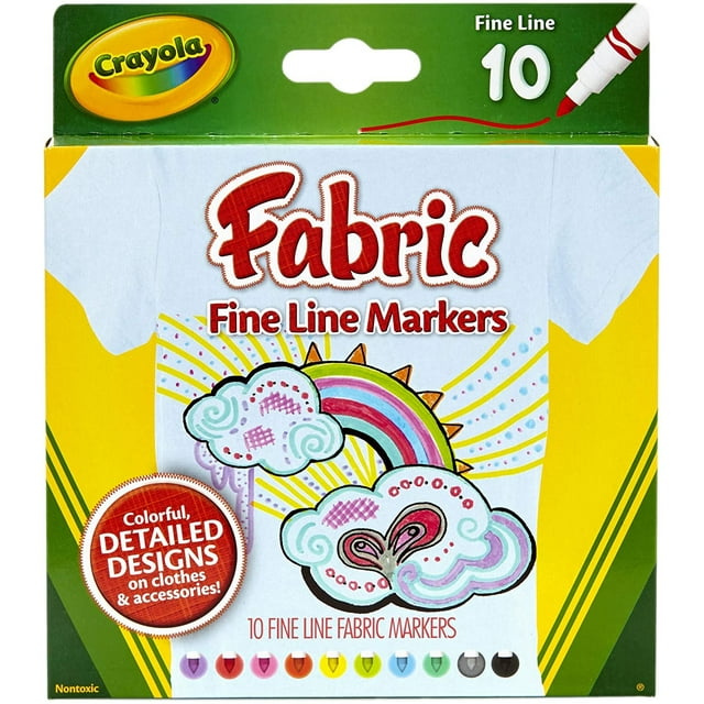 Marcadores tela Crayola Crayola set 10 punta fina col surtidos