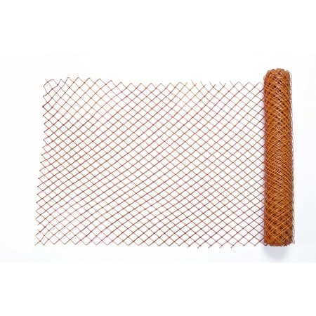 High Density Polyethylene Resin High Density Polyethylene (HDPE) Diamond Link Safety Fence, 50 ft. Length x 4 ft. Width, Orange ()