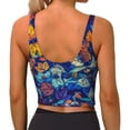 thumbnail image 3 of Lsque Colorful Fall Leaves Printed Women'S Sports Bra, Compression, Moisture Wicking, High-Impact Sports Bra For Women,Supportive sports bra-Medium, 3 of 9